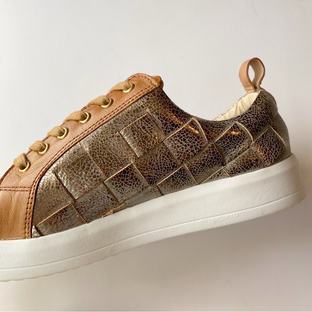 DIBA TRUE Yuli Ana Leather Casual Sneaker Size 10 Womens Luggage / Pewter Color - Picture 7 of 14
